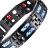Men's Black Magnetic Therapy Bracelet – Elegant Blue Stone Design with Link Removal Tool 1pcs - 22cm-B0FMYQD11K