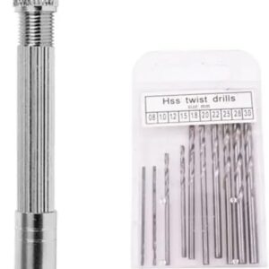 With Keyless Chuck Hand Twist Drill Handmade Tools 0.8mm-3.0mm HSS Drill Bits Hand Drilling Tool Mini Manual Puncher (0.5-2.0mm 11PCS)-B0FKNC35RC