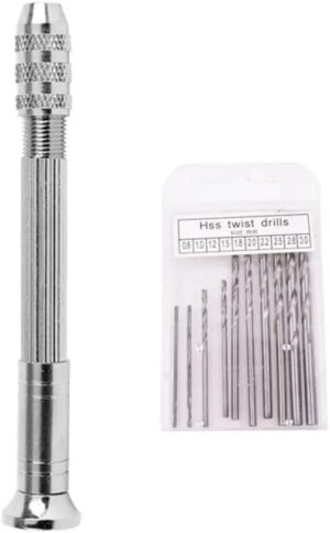 With Keyless Chuck Hand Twist Drill Handmade Tools 0.8mm-3.0mm HSS Drill Bits Hand Drilling Tool Mini Manual Puncher (0.5-2.0mm 11PCS)-B0FKNC35RC