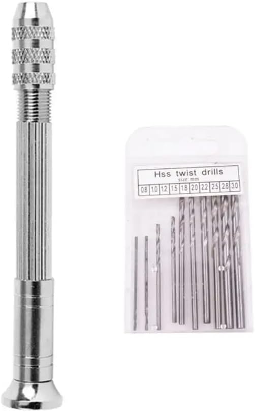 With Keyless Chuck Hand Twist Drill Handmade Tools 0.8mm-3.0mm HSS Drill Bits Hand Drilling Tool Mini Manual Puncher (0.5-2.0mm 11PCS)-B0FKNC35RC