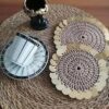 5 Pcs Handmade Crochet Coaster plates for cubs and mug عدد 5 قطع تشكيلة متنوعه من قواعد الاكواب والمج مصنوعة من الكورشية-B0FKBM5WC2