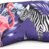 Tropical Animal Print Sleep Mask with Cooling Gel Insert – Flamingo & Zebra Design-B0FMQ3YN56