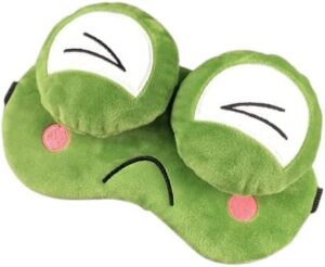 1Pcs - 3D Frog Plush Sleep Mask Cute Sleeping Eye Cover For Children Lovely Blindfold Sort Plush Eyes Bandage Women Travel Warm Relax Nap (Lose)-B0FMY3MMC7