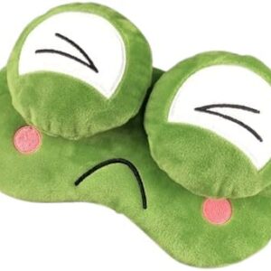 41Nya+aC6QL._AC_ 1Pcs - 3D Frog Plush Sleep Mask Cute Sleeping Eye Cover For Children Lovely Blindfold Sort Plush Eyes Bandage Women Travel Warm Relax Nap (Lose)-B0FMY3MMC7