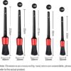 SIZE: 5 different car brush sizes, almost meet all your needs for car cleaning, length enough for easily reaching into the lug nuts, narrow and any other tough to reach areas. NO METAL PARTS-B0FLR9H8QD