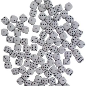 Mini Acrylic Beads 8mm Beads for Jewelry Making Bracelets Necklaces Earrings Key Chains Accessories DIY Crafts Valentine Christmas Birthday Gifts Mixed Color (Dice) (100 Pcs - White)-B0FKN72LD4