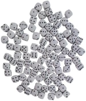 Mini Acrylic Beads 8mm Beads for Jewelry Making Bracelets Necklaces Earrings Key Chains Accessories DIY Crafts Valentine Christmas Birthday Gifts Mixed Color (Dice) (100 Pcs - White)-B0FKN72LD4