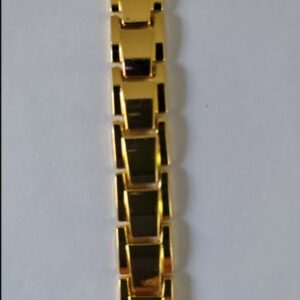 Men's Gold Magnetic Therapy Bracelet – Elegant Stainless Steel Wellness Bracelet with Negative Ions, Germanium & Infrared Elements 1PCS - 22CM-B0FMYJQGXX