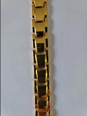 Men's Gold Magnetic Therapy Bracelet – Elegant Stainless Steel Wellness Bracelet with Negative Ions, Germanium & Infrared Elements 1PCS - 22CM-B0FMYJQGXX