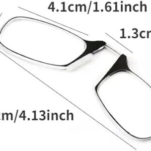 [1Pcs] Mini Portable Clip Nose Reading Glasses With Keychain Magnifier Folding Reading Glasses-B0FH6FY1Q4