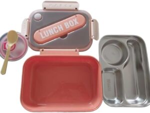 - Multi-Compartment Lunch Box with Built-in Utensil Case – Stylish & Practical Design 23cm*15cm-B0FN3V4SCV