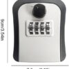 Key Lock Box, 4 Digit Combination Wall Mount Key Storage Lock Box for Outdoor & Indoor 5 Keys Large Capacity for House Spare Keys, Home, School, Office Wall Safe (Gary)-B0FMRSV77D