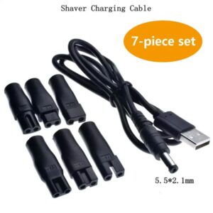 Pack of 7 5 V Razor Charger Power Cable USB Adapter Set for a Variety of Electric Hair Clippers, Beard Trimmers, Shavers, Beauty Instruments, Electric Hairdressers, Air Purifiers-B0FL2MC1QJ