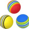 [4 pcs] Random Color Rainbow EVA Cat Play Ball Interactive Cat Dog Play Chewing Rattle Scratch EVA Ball Training Balls Pet Run Supplies, (C4)-B0FL15CRF2