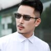 Men's Vintage Business Photochromic Myopia Glasses Half Frame Metal Blue Light Blocking Eyewear Classic UV Shades Sunglasses نظارات قصر النظر الشمسية متغيرة اللون في الشمس-B0FL9VXQPB