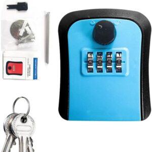 51CZvTomHWL._AC_ Key Lock Box, 4 Digit Combination Wall Mount Key Storage Lock Box for Outdoor & Indoor 5 Keys Large Capacity for House Spare Keys, Home, School, Office Wall Safe (RED)-B0F1ZQHFSN