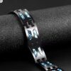 Men's Black Magnetic Therapy Bracelet – Elegant Blue Stone Design with Link Removal Tool 1pcs - 22cm-B0FMYQD11K