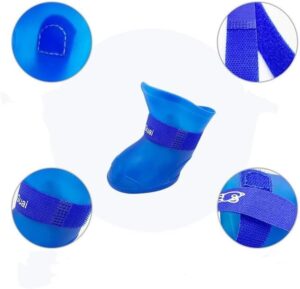 4Pcs Pet WaterProof Rainshoes Anti-slip Rubber Boot For Big Large and Small Dogs Cats Outdoor Boots Pet Rain Shoes For Pets (Black, XL: Shoe length 7.5cm/ Shoe width 6cm)-B0FKBY6Q5Y