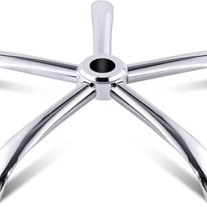 office chair base, 28 inch office chair base replacement with reinforced metal legs (2200lbs), chair bottom part for most chairs, cylinder and caster sockets (silver)-B0FLVNSNHQ