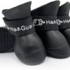 4Pcs Pet WaterProof Rainshoes Anti-slip Rubber Boot For Big Large and Small Dogs Cats Outdoor Boots Pet Rain Shoes For Pets (Black, XL: Shoe length 7.5cm/ Shoe width 6cm)-B0FKBY6Q5Y