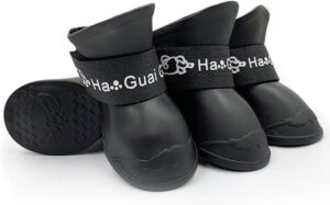 4Pcs Pet WaterProof Rainshoes Anti-slip Rubber Boot For Big Large and Small Dogs Cats Outdoor Boots Pet Rain Shoes For Pets (Black, XL: Shoe length 7.5cm/ Shoe width 6cm)-B0FKBY6Q5Y