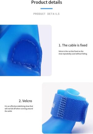 4Pcs Pet WaterProof Rainshoes Anti-slip Rubber Boot For Big Large and Small Dogs Cats Outdoor Boots Pet Rain Shoes For Pets (Blue, XXL: shoe length 8.6cm/ shoe width 7.1cm)-B0FKBZW736