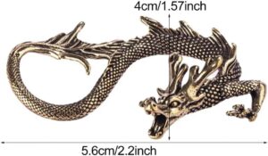Mini Metal Brass Dragon Statue Tabletop Chinese Ornament Luck Figurine for Home Office Desk Bookshelf End Table (Bronze)-B0FKCTR9TK
