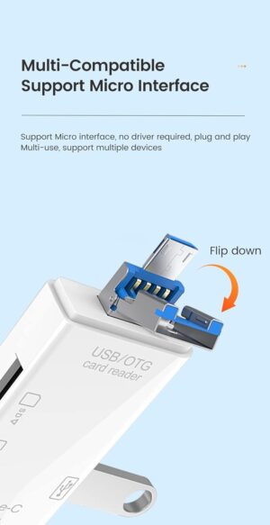 OTG SD Card Reader Flash Drive Smart Memory Card Reader Type C Cardreader Type C Adapter USB2.0 TF Card Adapter Micro-B0FKHCHQXG