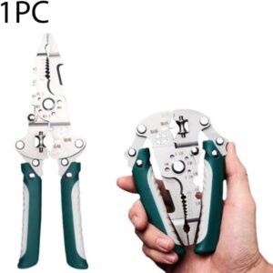 Foldable wire stripper, pulley design multi-function electrician wire splitter wire winding pliers crimping pliers hand tool (E)-B0FMHFMRP4