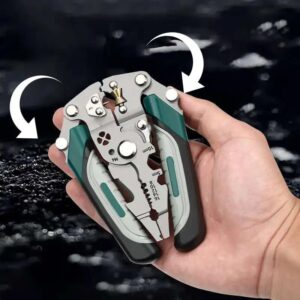Foldable wire stripper, pulley design multi-function electrician wire splitter wire winding pliers crimping pliers hand tool (E)-B0FMHFMRP4