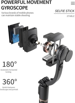 Offer Phone Gimbal Stabilizer, Portable Phone Stabilizer, Portait & Landscape Modes, Tripod, Selfie Stick, Smooth Recording Capabilities-B0FJ26LFBB