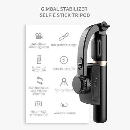 Offer Phone Gimbal Stabilizer, Portable Phone Stabilizer, Portait & Landscape Modes, Tripod, Selfie Stick, Smooth Recording Capabilities-B0FJ26LFBB