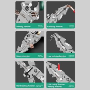 Foldable wire stripper, pulley design multi-function electrician wire splitter wire winding pliers crimping pliers hand tool (E)-B0FMHFMRP4