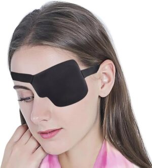 1Pcs-Kid's/Adult Black Adjustable Soft and Comfortable Pirate Eye Patch Single Eye Mask for Amblyopia Lazy Eye ‍ (Left-Gray)-B0FL2N4D6C