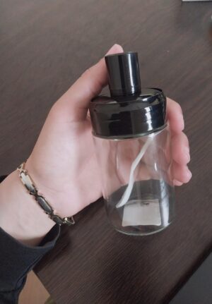 Glass Storage Jar with Built-in Spoon – Elegant and Practical for Spices, Honey, Nuts & More 1pcs 13cm*5cm-B0FMY79JFG