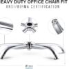 office chair base, 28 inch office chair base replacement with reinforced metal legs (2200lbs), chair bottom part for most chairs, cylinder and caster sockets (silver)-B0FLVNSNHQ