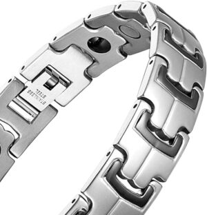 Men's Magnetic Therapy Bracelet – Stainless Steel Pain Relief Bracelet with Germanium, Infrared, Negative Ions & Magnets 1PCS - 22CM-B0FMYK4R66