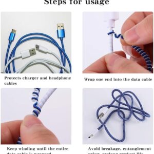 619Pg8MNGML._AC_ 1Pcs Roll 1.4m Laser Color USB Charging Data Cable Protector Anti-break Spring Protection Rope Wire Cord Rope Earphone Bobbin Winder (Random Color May Apply)-B0FLWM4WQB