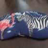 Tropical Animal Print Sleep Mask with Cooling Gel Insert – Flamingo & Zebra Design-B0FMQ3YN56
