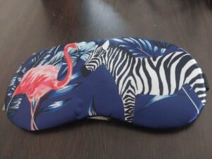 Tropical Animal Print Sleep Mask with Cooling Gel Insert – Flamingo & Zebra Design-B0FMQ3YN56