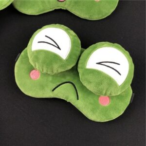 1Pcs - 3D Frog Plush Sleep Mask Cute Sleeping Eye Cover For Children Lovely Blindfold Sort Plush Eyes Bandage Women Travel Warm Relax Nap (Lose)-B0FMY3MMC7