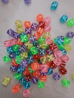 Mini Acrylic Beads 8mm Beads for Jewelry Making Bracelets Necklaces Earrings Key Chains Accessories DIY Crafts Valentine Christmas Birthday Gifts Mixed Color (Dice) (100 Pcs - Mix)-B0FKN51Y24