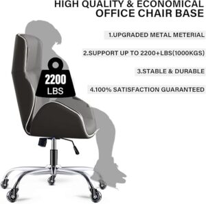 office chair base, 28 inch office chair base replacement with reinforced metal legs (2200lbs), chair bottom part for most chairs, cylinder and caster sockets (silver)-B0FLVNSNHQ