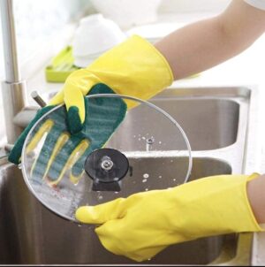 1 Pair Home Washing Cleaning Gloves Garden Kitchen Dish Sponge Fingers Rubber Household Cleaning Gloves for Dishwashing-B0CGF8X4ZJ