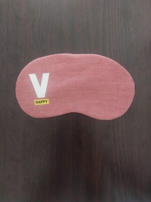 V HAPPY" Pink Sleep Mask – Lightweight Eye Mask for Rest & Relaxation-B0FMQ72SS3