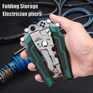 18 in 1 Foldable Wire Stripper, Multi-function Wire Stripping Pliers for Cutting and Pulling Wires Cable Scissors, Wire Stripper Tool-B0FMFPWWQ6