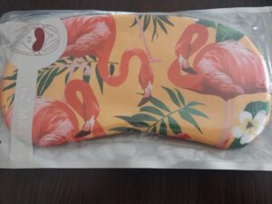 Flamingo Print Sleep Mask with Cooling Gel Insert – Yellow Tropical Design-B0FMQ4Y6KS