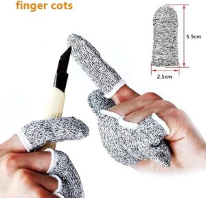 5 PCS Anti-Cut Finger Cover Finger Protector Sleeve Level 5 High-strength Safety Anti Cut Fingertip Gloves Kitchen ToolsB0FKTNRDT5