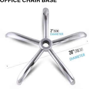 61dxZ-aZzQL._SL1400_ office chair base, 28 inch office chair base replacement with reinforced metal legs (2200lbs), chair bottom part for most chairs, cylinder and caster sockets (silver)-B0FLVNSNHQ