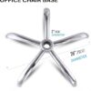 office chair base, 28 inch office chair base replacement with reinforced metal legs (2200lbs), chair bottom part for most chairs, cylinder and caster sockets (silver)-B0FLVNSNHQ